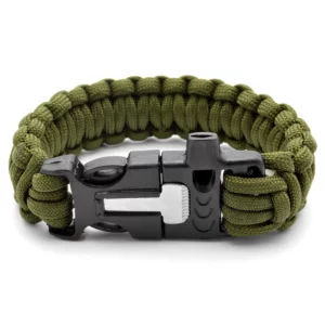 Paracord náramok 3 v 1 - zelený