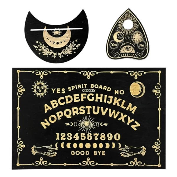Špiritistická tabuľka Ouija - drevená, čierna
