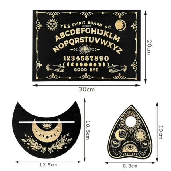 Špiritistická tabuľka Ouija - drevená, čierna