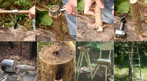 Ručný vrták do dreva - bushcraft
