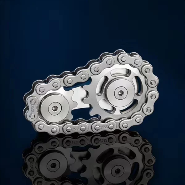 Fidget Spinner - Reťaz s ozubenými kolesami - strieborný