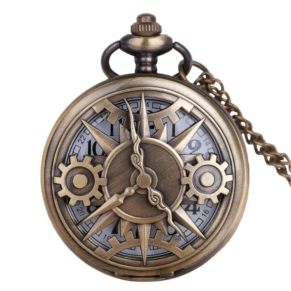 Vreckové hodinky - Steampunk, zdobené, v bronzovej farbe