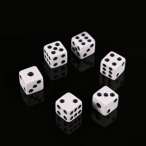 Hracie kocky - mini, 5mm - biele/čierne - 15 kusov - Image 4