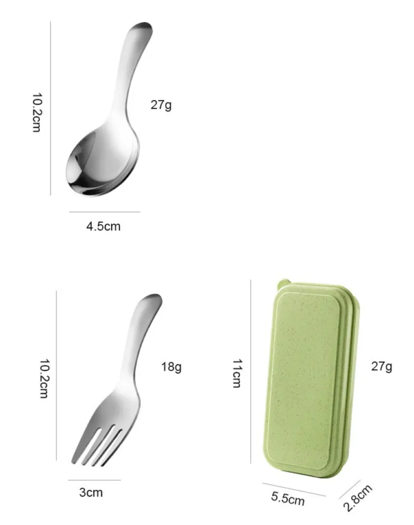 Kompaktný príbor s obalom - nehrdzavejúca oceľ 304 - Image 4